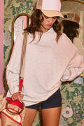 Oversized Mock Neck Tunic Sweatshirt by Boutique 23