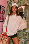 Oversized Mock Neck Tunic Sweatshirt