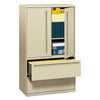 HON Brigade 700 Series Lateral File, Three-Shelf Enclosed Storage, 2 Legal/Letter-Size File Drawers, Putty, 42" x 18" x 64.25"
