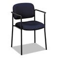 HON VL616 Stacking Guest Chair with Arms, Supports Up to 250 lb, Navy Seat/Back, Black Base