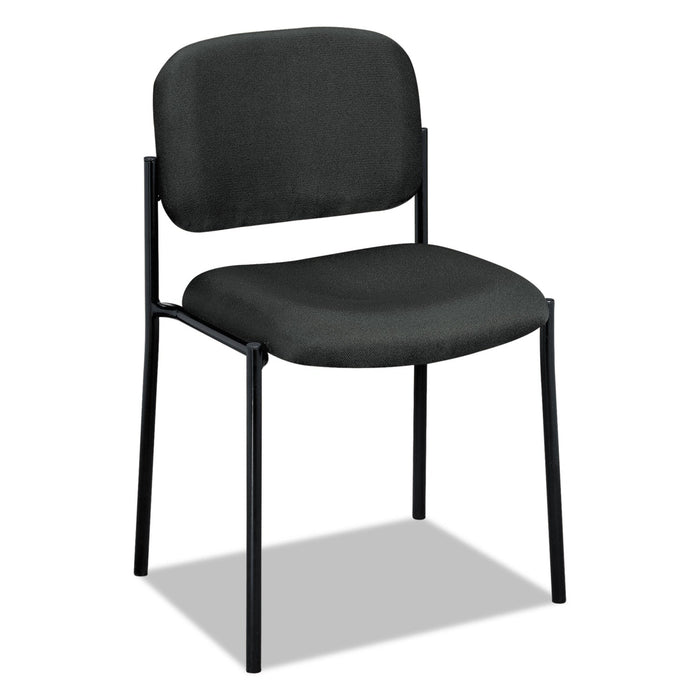 HON VL606 Stacking Guest Chair without Arms, Supports Up to 250 lb, Charcoal Seat/Back, Black Base
