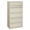 HON Brigade 700 Series Lateral File, 4 Legal/Letter-Size File Drawers, 1 File Shelf, 1 Post Shelf, Light Gray, 36" x 18" x 64.25"