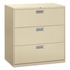 HON Brigade 600 Series Lateral File, 3 Legal/Letter-Size File Drawers, Putty, 42" x 18" x 39.13"
