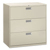 HON Brigade 600 Series Lateral File, 3 Legal/Letter-Size File Drawers, Light Gray, 42" x 18" x 39.13"