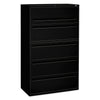 HON Brigade 700 Series Lateral File, 4 Legal/Letter-Size File Drawers, 1 File Shelf, 1 Post Shelf, Black, 42" x 18" x 64.25"