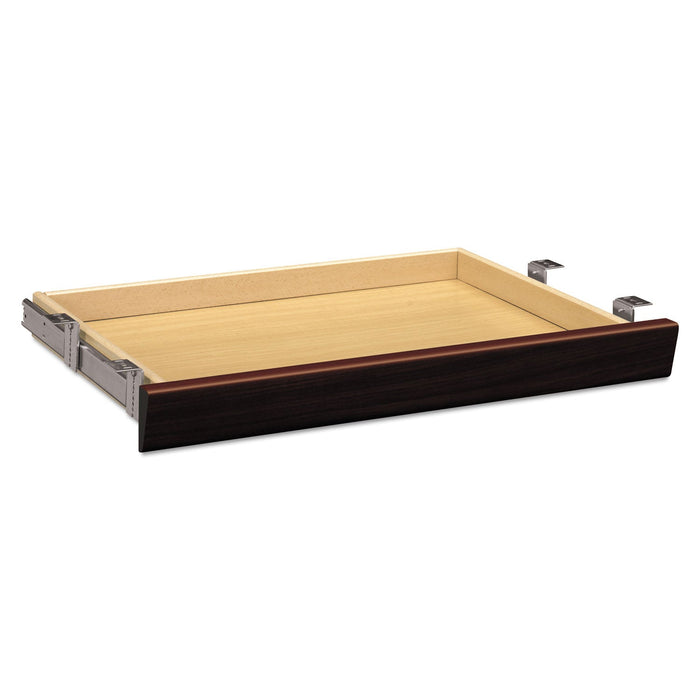HON Laminate Angled Center Drawer, 26w x 15.38d x 2.5h, Mahogany