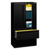 HON Brigade 700 Series Lateral File, Three-Shelf Enclosed Storage, 2 Legal/Letter-Size File Drawers, Black, 36" x 18" x 64.25"
