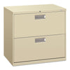 HON Brigade 600 Series Lateral File, 2 Legal/Letter-Size File Drawers, Putty, 30" x 18" x 28"