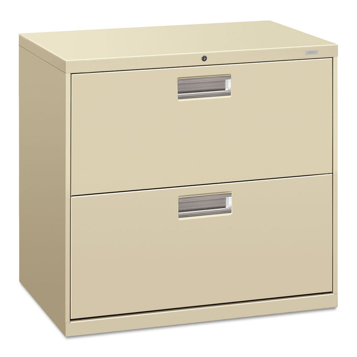 HON Brigade 600 Series Lateral File, 2 Legal/Letter-Size File Drawers, Putty, 30" x 18" x 28"