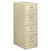 HON 310 Series Vertical File, 4 Legal-Size File Drawers, Putty, 18.25" x 26.5" x 52"