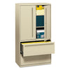 HON Brigade 700 Series Lateral File, Three-Shelf Enclosed Storage, 2 Legal/Letter-Size File Drawers, Putty, 36" x 18" x 64.25"