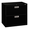 HON Brigade 600 Series Lateral File, 2 Legal/Letter-Size File Drawers, Black, 30" x 18" x 28"