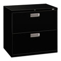 HON Brigade 600 Series Lateral File, 2 Legal/Letter-Size File Drawers, Black, 30" x 18" x 28"