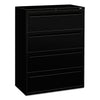 HON Brigade 700 Series Lateral File, 4 Legal/Letter-Size File Drawers, Black, 42" x 18" x 52.5"