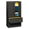 HON Brigade 700 Series Lateral File, Three-Shelf Enclosed Storage, 2 Legal/Letter-Size File Drawers, Charcoal, 36" x 18" x 64.25"