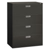 HON Brigade 600 Series Lateral File, 4 Legal/Letter-Size File Drawers, Charcoal, 42" x 18" x 52.5"
