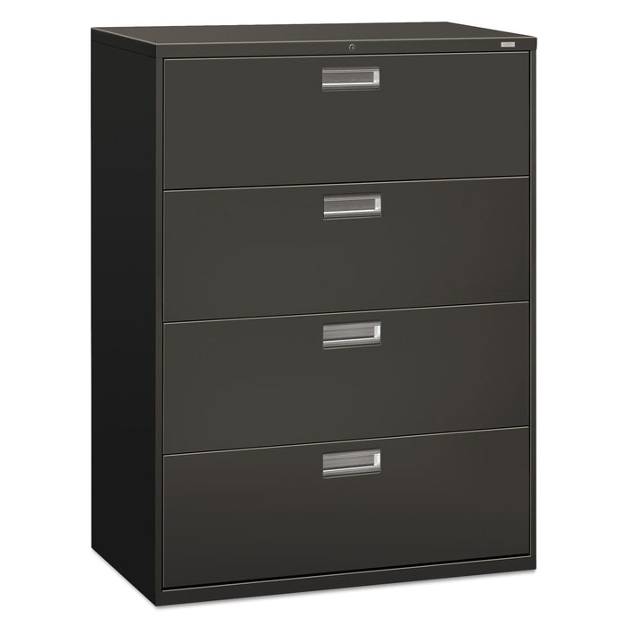 HON Brigade 600 Series Lateral File, 4 Legal/Letter-Size File Drawers, Charcoal, 42" x 18" x 52.5"