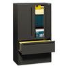HON Brigade 700 Series Lateral File, Three-Shelf Enclosed Storage, 2 Legal/Letter-Size File Drawers, Charcoal, 42" x 18" x 64.25"