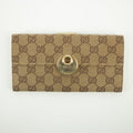 Gucci Brown x Ivory GG Canvas x Leather Long Wallet #2418 by Bolt Boutique