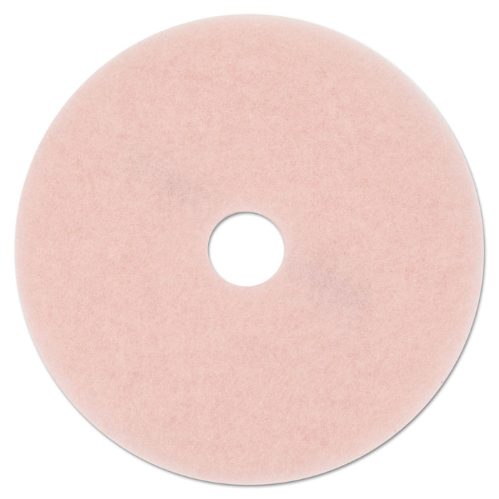 3M Ultra High-Speed Eraser Floor Burnishing Pad 3600, 27" Diameter, Pink, 5/Carton