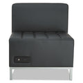 Alera QUB Series Powered Armless L Sectional, 26.38w x 26.38d x 30.5h, Black