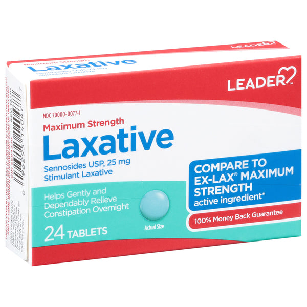 Leader Health Care Laxative, Maximum Strength, 25 Mg, Tablets by Pasteur Pharmacy