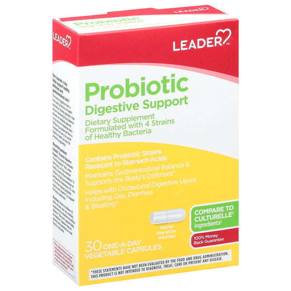 Leader™ Probiotic Digestive Support – 100% Vegetable Capsules by Pasteur Pharmacy