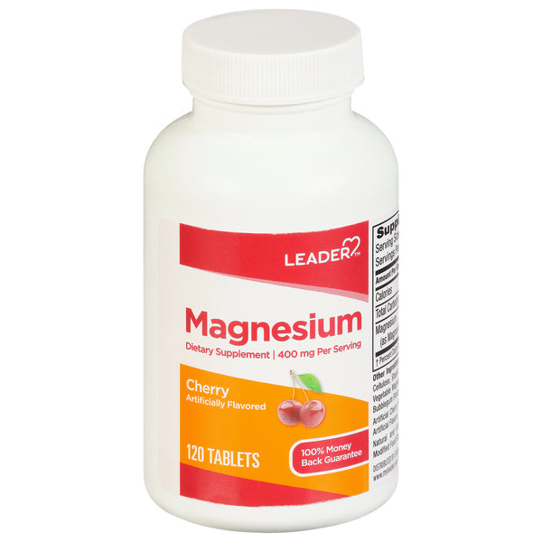 Leader™ Magnesium 400 mg – Cherry Flavor Tablets by Pasteur Pharmacy