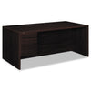 HON 10500 Series "L" Workstation Single Pedestal Desk with 3/4 Height Pedestal, 72" x 36" x 29.5", Mahogany