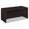 HON 10700 Series "L" Workstation Desk with Three-Quarter Height Pedestal on Right, 66" x 30" x 29.5", Mahogany
