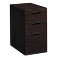 HON 10500 Series Mobile Pedestal File, Left or Right, 3-Drawers: Box/Box/File, Legal/Letter, Mahogany, 15.75" x 22.75" x 28"