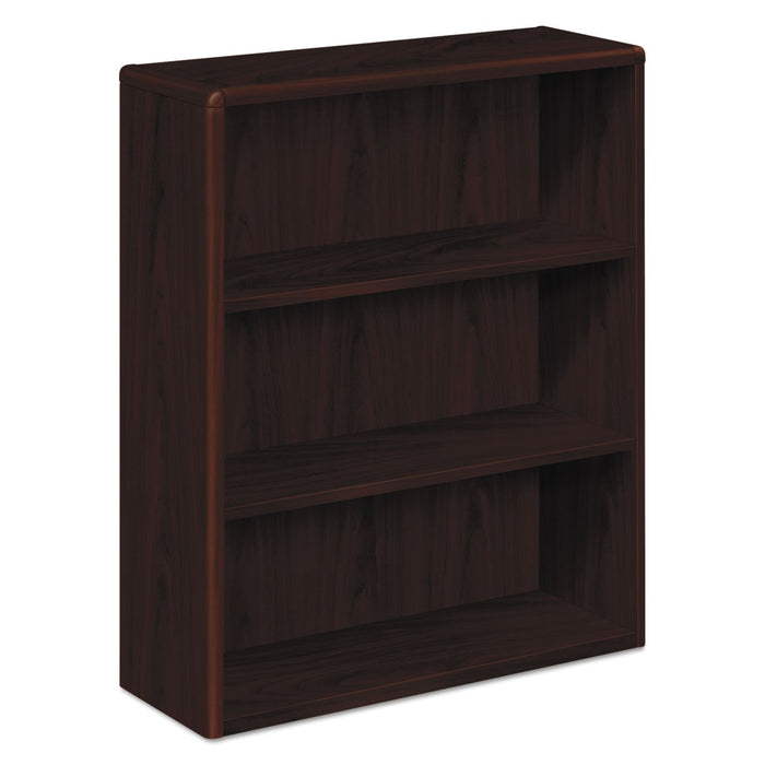 HON 10700 Series Wood Bookcase, Three-Shelf, 36w x 13.13d x 43.38h, Mahogany