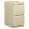 HON Brigade Mobile Pedestal, Left or Right, 2 Letter-Size File Drawers, Putty, 15" x 19.88" x 28"