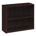 HON 10700 Series Wood Bookcase, Two-Shelf, 36w x 13.13d x 29.63h, Mahogany