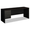 HON 38000 Series Left Pedestal Credenza, 72w x 24d x 29.5h, Mahogany/Charcoal