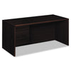 HON 10700 Series "L" Workstation Desk with Three-Quarter Height Pedestal on Left, 66" x 30" x 29.5", Mahogany