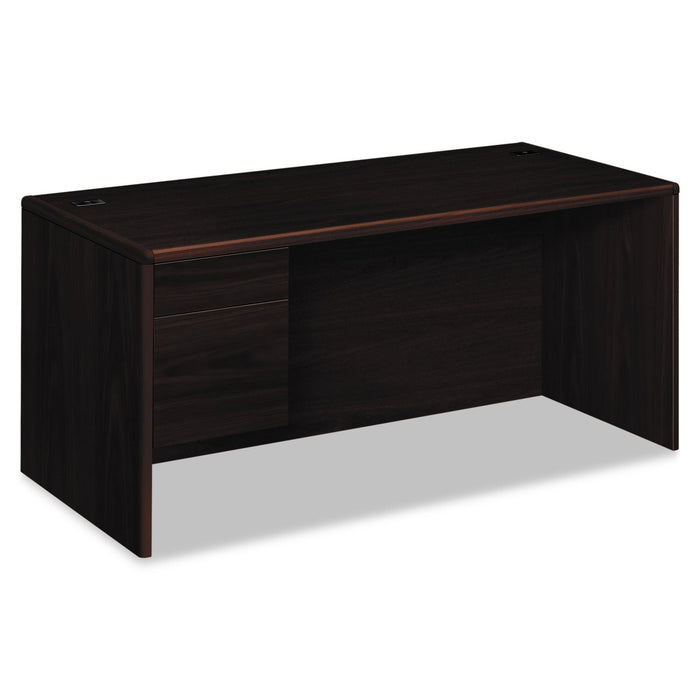 HON 10700 Series "L" Workstation Desk with Three-Quarter Height Pedestal on Left, 66" x 30" x 29.5", Mahogany