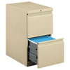 HON Brigade Mobile Pedestal, Left or Right, 2 Letter-Size File Drawers, Putty, 15" x 22.88" x 28"