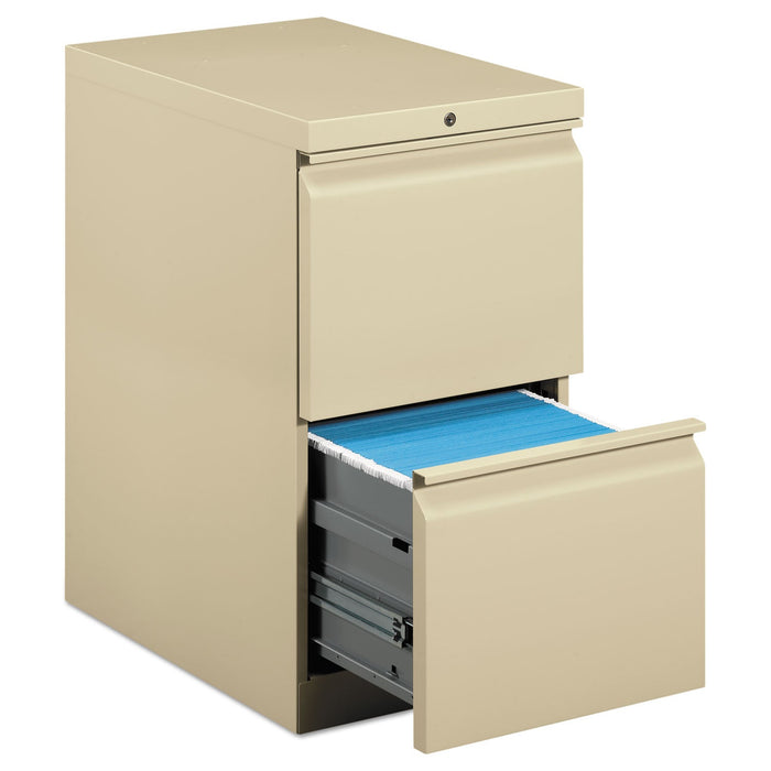 HON Brigade Mobile Pedestal, Left or Right, 2 Letter-Size File Drawers, Putty, 15" x 22.88" x 28"