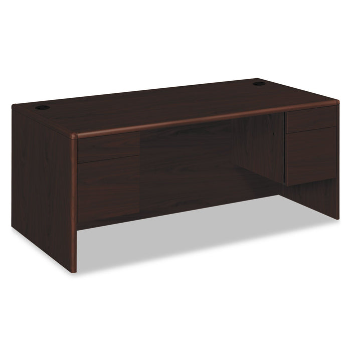 HON 10700 Series Double Pedestal Desk with Three-Quarter Height Pedestals, 72" x 36" x 29.5", Mahogany