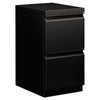 HON Brigade Mobile Pedestal, Left or Right, 2 Letter-Size File Drawers, Black, 15" x 19.88" x 28"