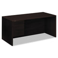 HON 10500 Series "L" Workstation Left Pedestal Desk, 66" x 30" x 29.5", Mahogany