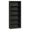 HON Metal Bookcase, Six-Shelf, 34.5w x 12.63d x 81.13h, Charcoal