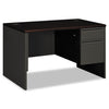 HON 38000 Series Right Pedestal Desk, 48" x 30" x 29.5", Mahogany/Charcoal