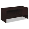 HON 10500 Series "L" Workstation Right Pedestal Desk, 66" x 30" x 29.5", Mahogany