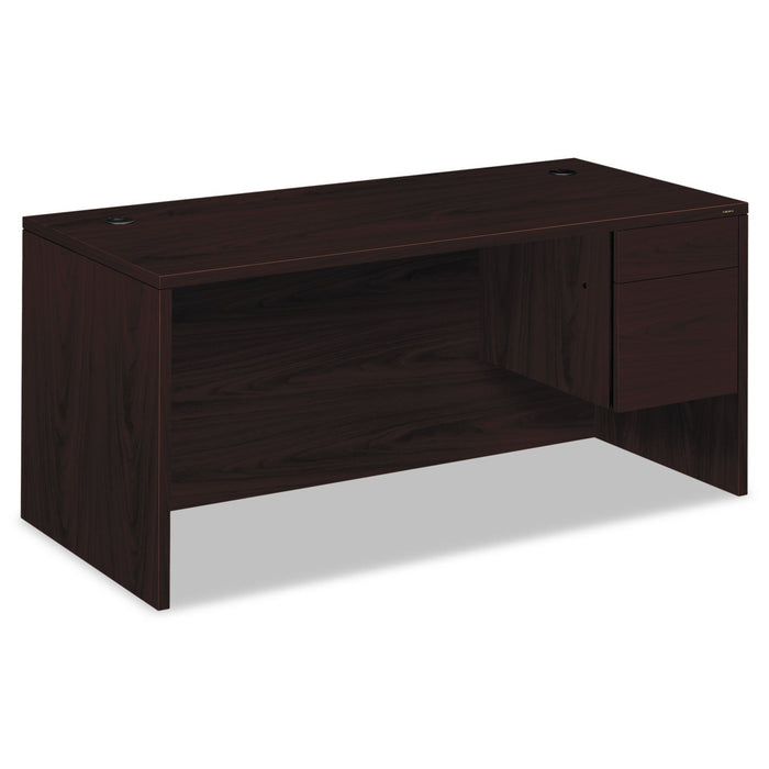 HON 10500 Series "L" Workstation Right Pedestal Desk, 66" x 30" x 29.5", Mahogany