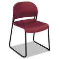 HON GuestStacker High Density Chairs, Supports Up to 300 lb, Mulberry Seat/Back, Black Base, 4/Carton