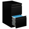 HON Brigade Mobile Pedestal, Left or Right, 2 Letter-Size File Drawers, Black, 15" x 22.88" x 28"