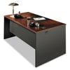 HON 38000 Series Desk Shell, 60" x 30" x 29.5", Mahogany/Charcoal
