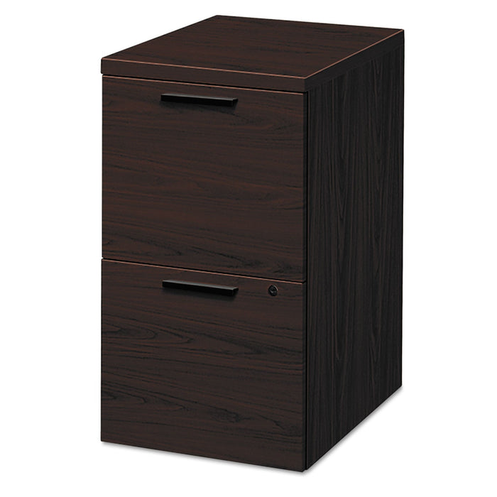 HON 10500 Series Mobile Pedestal File, Left or Right, 2 Legal/Letter-Size File Drawers, Mahogany, 15.75" x 22.75" x 28"